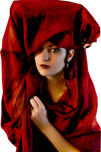 Femme vétue de rouge