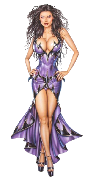 Femme vétue de violet