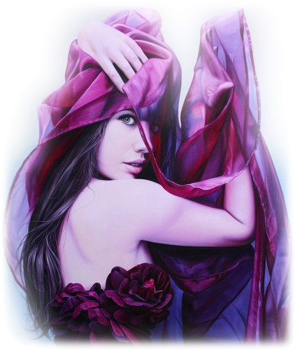  Femme vétue de violet