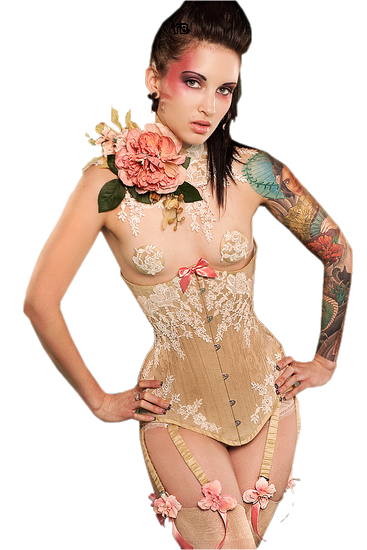 Femme avec corset / bustier etc